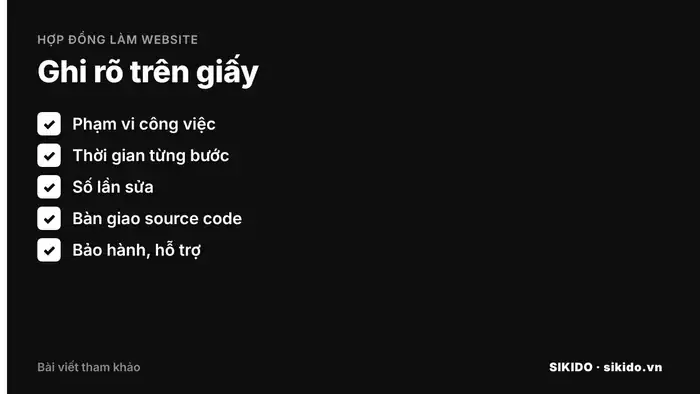 hợp đồng nhận làm website rõ ràng