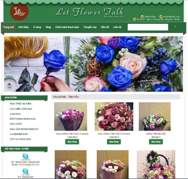Thiết Kế Website Bán Hoa Tươi