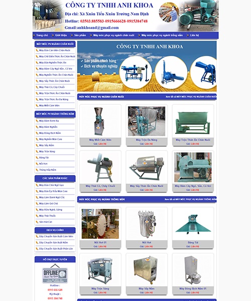THIẾT KẾ WEBSITE CHUYÊN NGÀNH CƠ KHÍ 