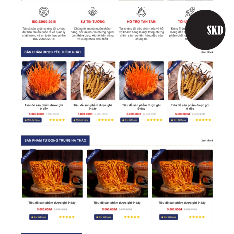 THIẾT KẾ WEBSITE CHO NGÀNH KINH DOANH ĐÔNG TRÙNG HẠ THẢO